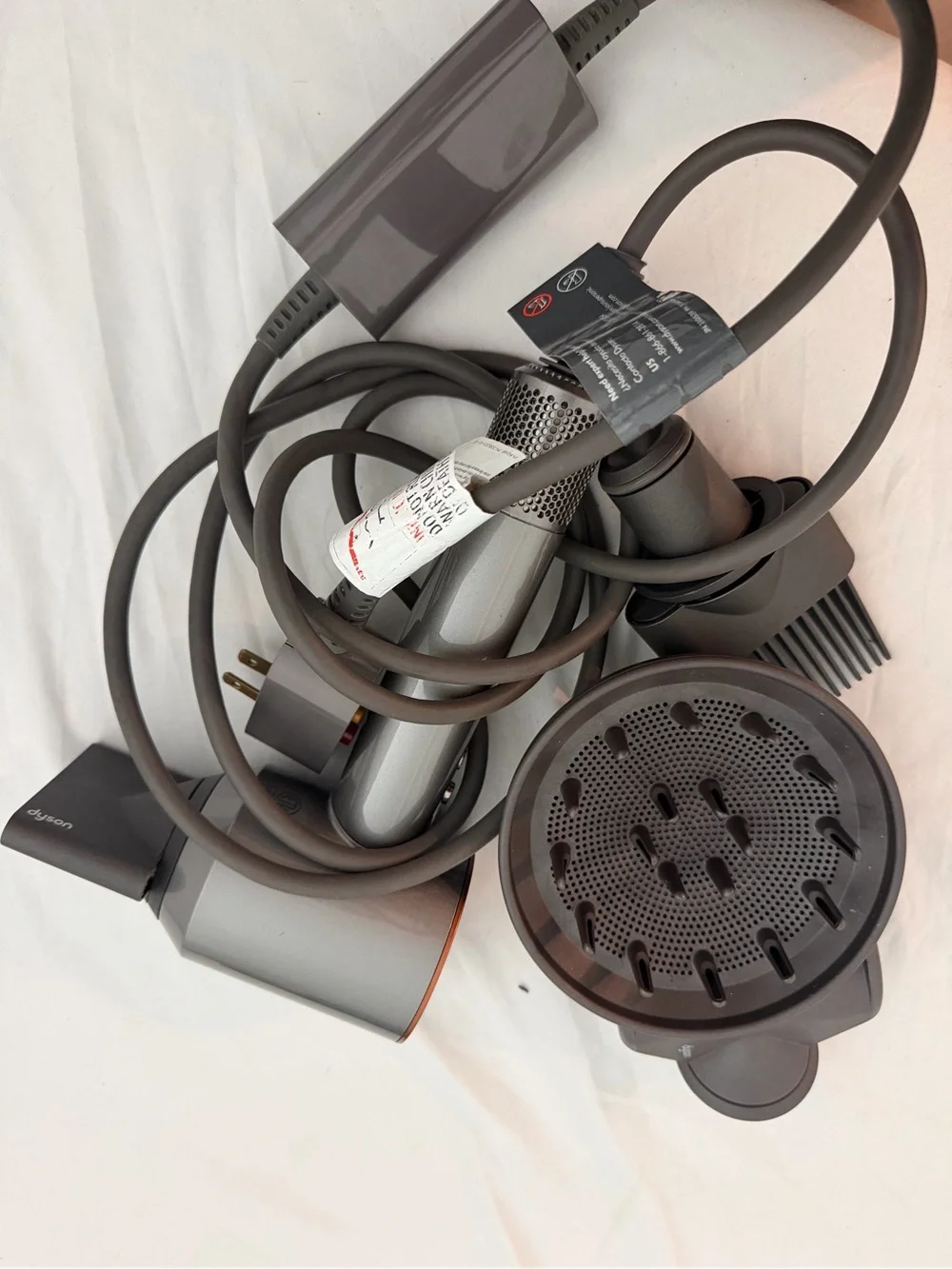 Dyson Hair Dryer and Styling Attachments - Gray ( not work )
